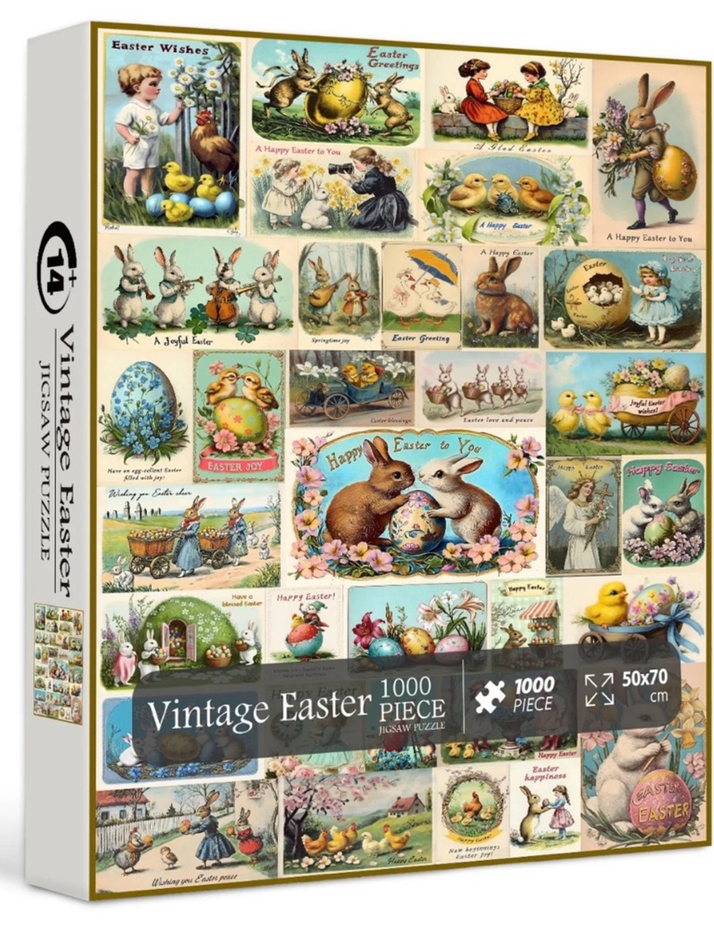 Vintage Easter 1000-Piece Jigsaw Puzzle - Pastel Multi